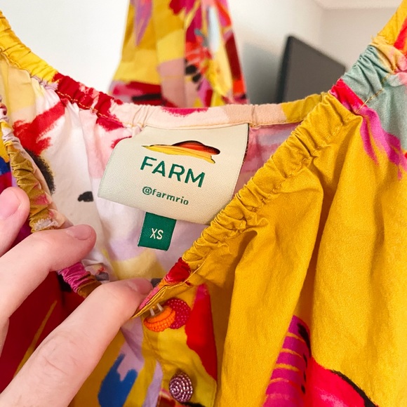 FARM RIO Neon Macaws Midi Puff Sleeve Dress - Picture 6 of 7